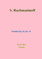 Vocalise Op. 34, No. 14 (piano duet) piano sheet music cover